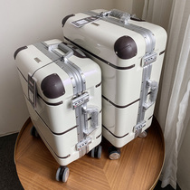 Export Japan bright aluminum frame suitcase 24 inch star same super silent wheel 20 travel password trolley box