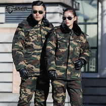 Camouflage coat winter thickened cold-proof military cotton coat mens short security work cotton-padded jacket northeast cotton-padded jacket labor insurance clothing