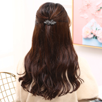  Classical hair jewelry Retro rhinestone hairpin Small spring clip Womens half-tied hair ponytail clip Crystal hairpin top clip