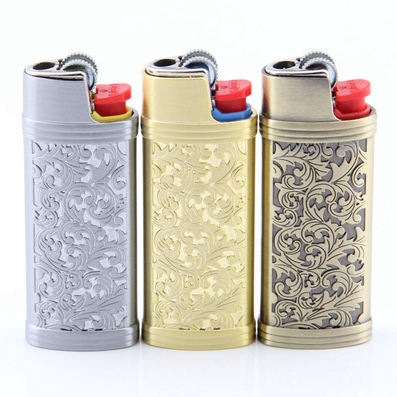 French Bick lighter J5 inside the bile rich flower tang grass metal shell BIC disposable open flame grinding wheel firestone