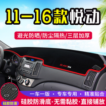 Hyundai 11-16 Yue Dong central control instrument panel light-proof pad interior modified shading sunshade sunscreen insulation decoration