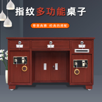 All-steel insurance table with safe desk desk Finance table market coin cash register table fingerprint password anti-theft table