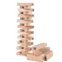 Childrens educational toys logs stacked music desktop parent-child game high base 54 digital layers cascading blocks