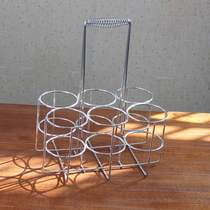 ktv thick beer rack basket basket stainless steel color beer bar 6 red wine rack barbecue restaurant reinforced six bottles