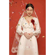 Large size light wedding dress white small dress 200kg fat MM French simple 2020 new bridal Tour Shot door yarn