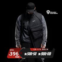 Monster Guardians sports cotton vest mens windproof warm stand collar tooling detachable pocket vest