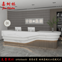 Company front desk desk Reception desk White paint welcome desk Curved bar Simple modern cashier counter