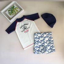 Korean version of childrens swimsuit pants Boys swimsuit set split in the big child hot spring children sunscreen quick-drying swimming baby