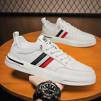 European Station Mens Shoes Spring Sloth Sloppy White Shoes Leather Face Men 2022 Net Red Burst 100 Hitch Casual Low Helping Board Shoes Man