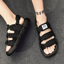 Hon Star sandals mens summer outside wearing non-slip Vietnamese beach black slippers with a sense of trampling and driving with Roman cold tug