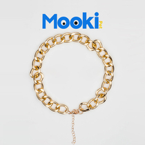 mookipet pet jewelry Cat dog Teddy French bucket necklace Neck Nouveau riche big gold chain collar tide