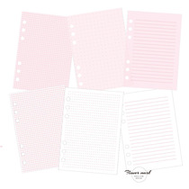 Japanese classic fine grid dot matrix horizontal line hand account A5 wonderful flower A6A7 loose leaf inner core replacement core free combination new