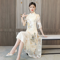 Cheongsam 2021 new young models improved version of the dress vintage Odai daily Chinese style women summer high-end