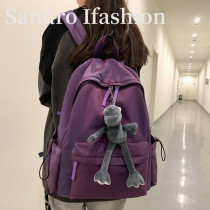 French Sandro Ifashion school bag Female high school college students Hong Kong style campus backpack large capacity backpack