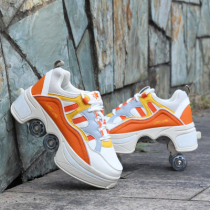 (Zhang Guowei same model) hidden adult four-wheel automatic roller shoes double row skates shrink invisible runaway shoes
