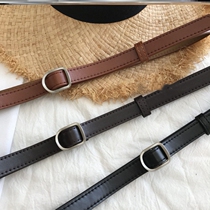 South Korea East Gate new Korean version of Black small belt non-porous female students Joker belt female soft without punching