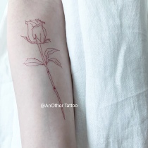 AnOther Tattoo pure desire wind Red Lines rose arms Tattoo stickers buy one get one free