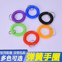 Sauna bracelet telescopic key hand ring hand Card Spring number swimming coil card storage plastic digital card buckle