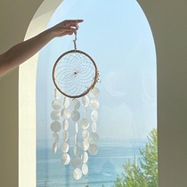 INS Korean style natural shell wind chimes pendant home B & B stay ornaments room wall decoration hanging ornaments photo props