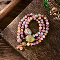 Natural collection grade with meat salt source Manau string Peony flower engraved 108 lap multi - lap design bracelet