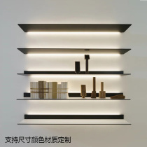LED laminate luminous upper wall decorative shelf with lamp partition living room display rack wrought iron wall bookshelf
