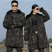 Military cotton coat mens winter long thick northeast camouflage big cotton-padded jacket cotton warm security guard cold clothing military fan clothes