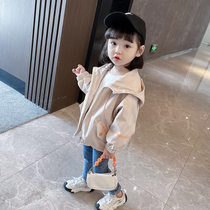 Childrens coat spring and Autumn 2021 new girls  autumn clothes early autumn childrens top Foreign style baby childrens clothing windbreaker
