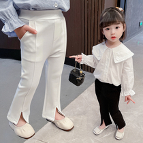 Girls pants spring and autumn childrens foreign style 2021 New Baby trousers wear slim flared pants baby Autumn