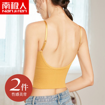 Antarctic beauty back underwear women without steel ring gathering Wen bra one-piece inner with chest pad anti-light wipe chest