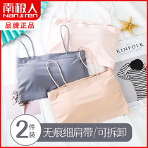 Antarctic unscented underwear womens summer Thin Ice Silk anti-gusset vest bra wrap chest pad