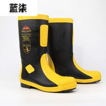 17 New Light Weight Fire Boots Fire Fighting Rescue Rain Shoes Yellow Rubber Boots Anti-Puncture High Cylinder Water Shoes Comfort