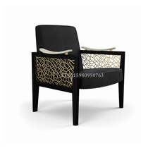 Italian solid wood single sofa chair model room living room leisure chair hotel club back chair sales office armchair