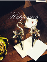 Swan crystal wine stopper wine bottle cap stopper vacuum pumping soft rubber sealing stopper for wedding gifts