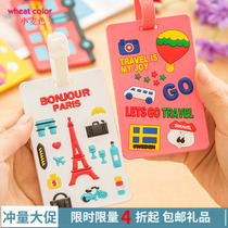 Creative cartoon suitcase luggage tag Large white silicone suitcase hang tag consignment tag