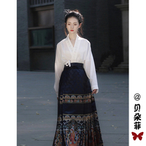 New Chinese style improved Han clothing suit female spring dress 2023 new small horse skirt half - body skirt two sets