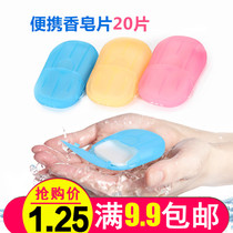 Portable soap tablets disposable soap paper bath tablets 20 pieces soap Paper travel products hand washing soap tablets