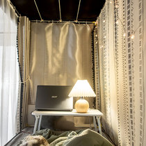 Bed Curtain Dorm Room Bunk Bed Bedroom Student Dorm Room Strong Shading Curtain Mosquito Net One-piece With Bracket Dust Resistant Top