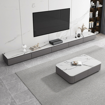 Italian rock board TV cabinet coffee table combination wall cabinet modern simple living room minimalist TV cabinet Nordic floor cabinet