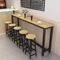Wall bar home partition long high table rectangular simple dining table milk tea shop slender table narrow table