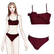 Mlorb age-reducing lace swimsuit European and American style beach sexy split triangle bikini fashion spa swimsuit