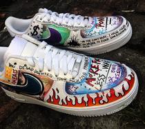 (Custom appreciation)AF1 sneakers custom all white EDC street graffiti DIY hand-painted custom basketball shoes