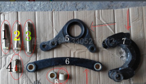 Fu Road tricycle original car accessories Fu Road A1A7 champion version air conditioning version front suspension screw sleeve C- frame connecting plate