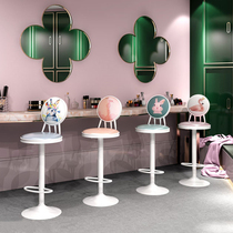 Bar chair Nordic light luxury household modern simple lifting and rotating American bar chair Iron backrest high stool