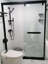 National stainless steel shower room explosion-proof tempered glass shape dry and humid partition of one word bath partition custom factory