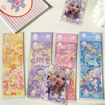 South Korea Ins cute ballet Rabbit Cuka Stickler Lace Silk Ribbon Laser Shiny Handbill Diy Material Small Card Decoration