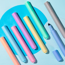 Overtime macaron color highlighter color is eye protection students use mark key pen triangle pen holder to take notes small artifact endorsement artifact Yingguang color pen retro Morandi color
