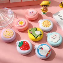 Girl heart air cushion comb portable flip type cute cartoon folding airbag comb small mirror comb one