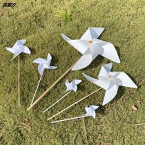 White windmill outdoor rotating decoration thickened photography windmill childrens toys stage plastic windmill