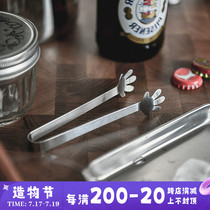 GOING HOME STAINLESS STEEL SUGAR CLIP Ice CUBE ICE CLIP Restaurant COFFEE CUBE SUGAR ROCK SUGAR BROWN SUGAR CREATIVE TRUMPET CLIP