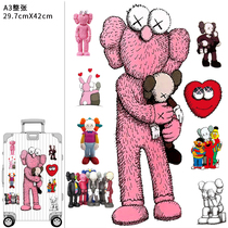 Tide brand kaws Sesame Street large suitcase sticker Cartoon cute suitcase trolley case decorative sticker art waterproof